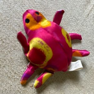 Ladybug stuffed bean toy silky material vintage